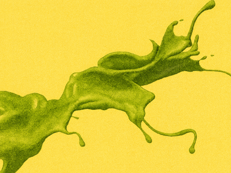 Matcha tea liquid splashing